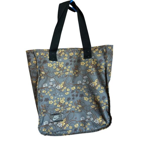 Nike olive / yellow floral tote bag - Picture 1 of 7